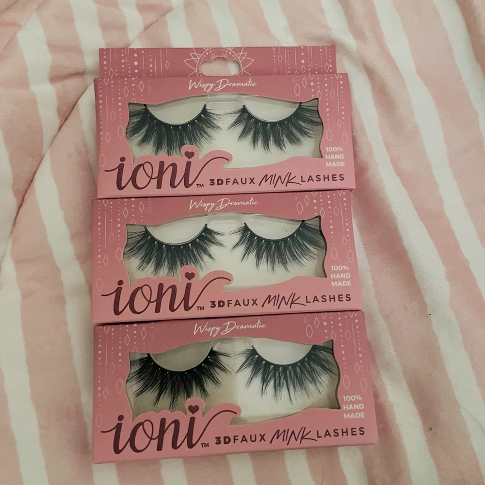 Ioni 3D Faux Mink Lashes “Wispy Dramatic” 100% Hand Made - Picture 1 of 2